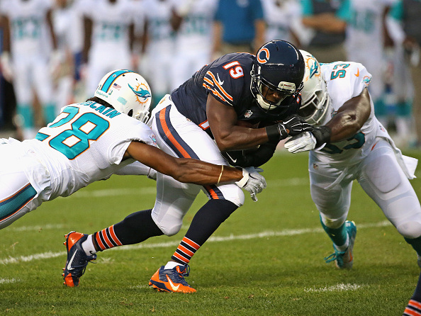 CHICAGO, IL - AUGUST 13: during a preseason game at Soldier Field on August 13, 2015 in Chicago, Illinois. (Photo by Jonathan Daniel/Getty Images)